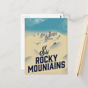Carte Postale Ski Montagnes Rocheuses États-Unis