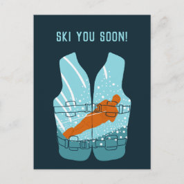 Carte Postale Ski Vous Bientôt Message Personnalisé Water-Ski