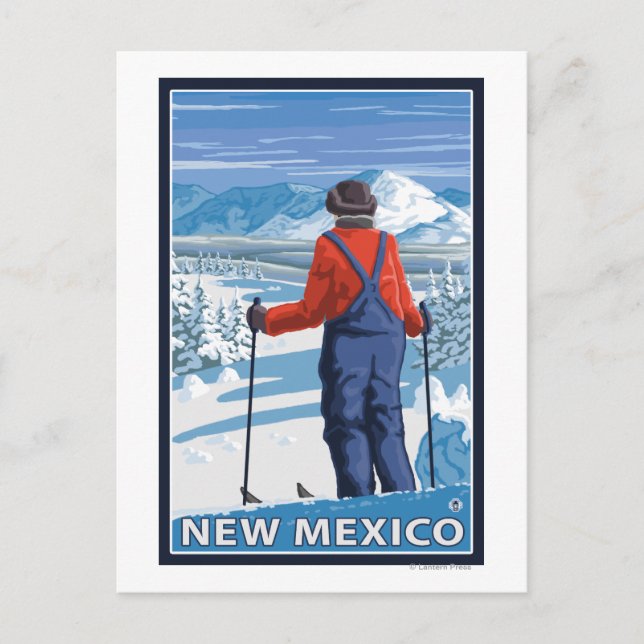 Carte Postale Skier AdmiringNouveau-Mexique (Devant)
