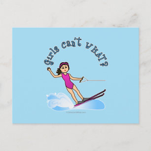Carte Postale Skieuse d'eau féminine légère