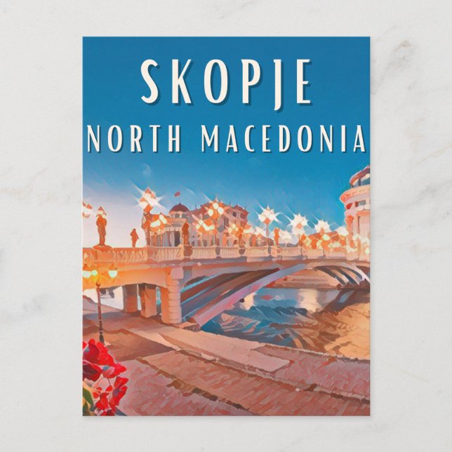 Carte Postale Skopje, ville des ponts (Devant)
