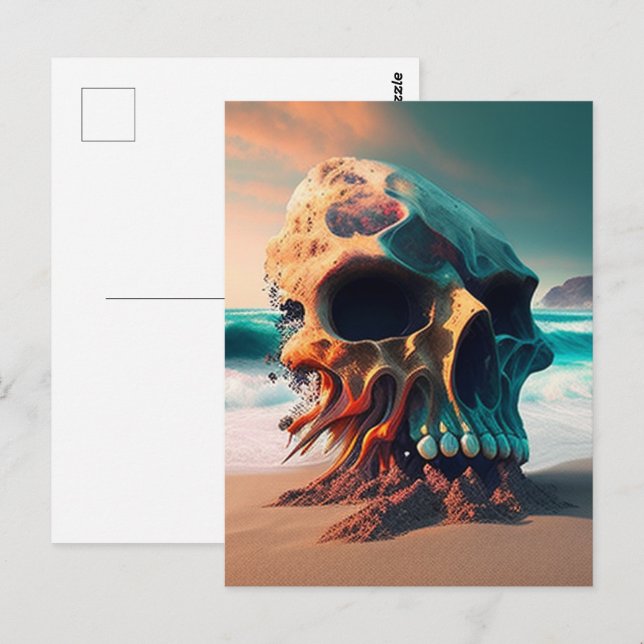 Carte Postale Skull on the beach (Devant / Derrière)
