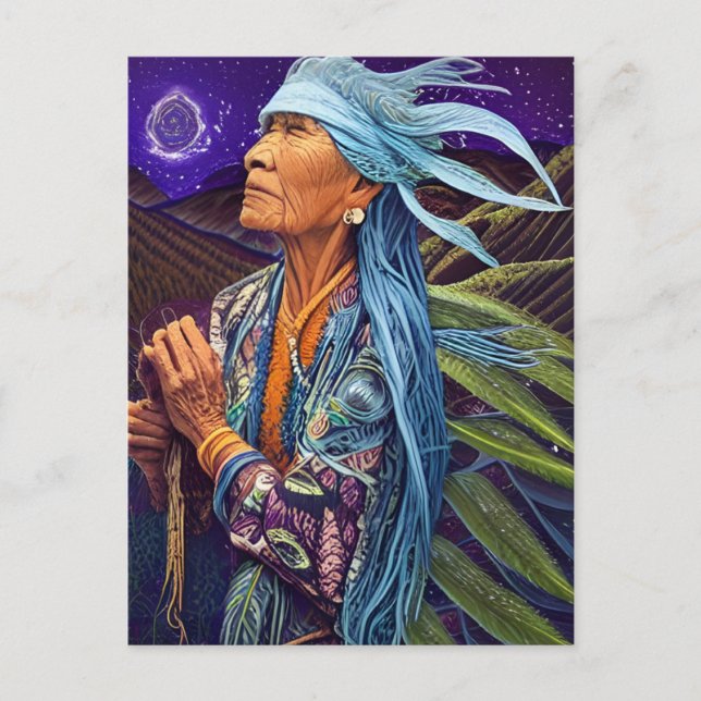 Carte Postale Sky Road Walker Native American Imaginaire Art (Devant)