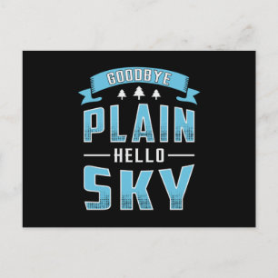 Carte Postale Skydiver Goodbye Plaque Hello Sky Vintage Retro