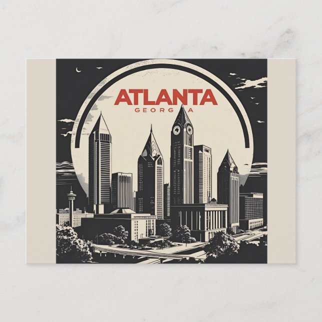 Carte Postale Skyline Atlanta Georgia (Devant)
