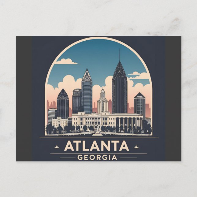 Carte Postale Skyline Atlanta Georgia (Devant)