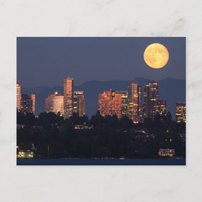 Carte Postale Skyline Bellevue Du Lac Washington À Dusk (Devant)