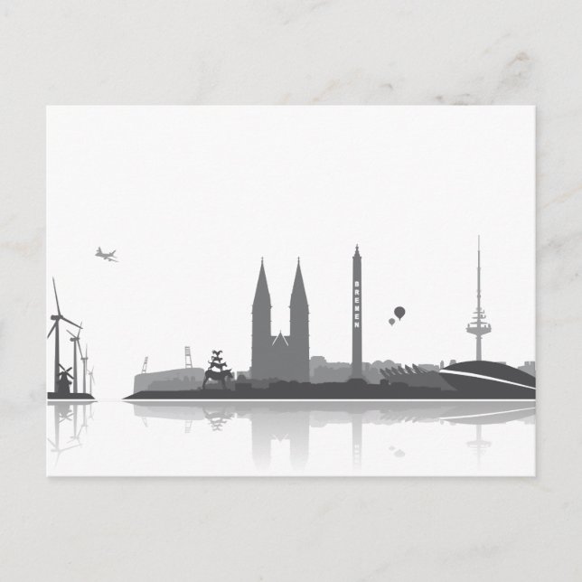 Carte Postale Skyline de Brême - Postkarte / Grußkarte (Devant)