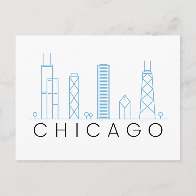 Carte Postale Skyline de Chicago (Devant)