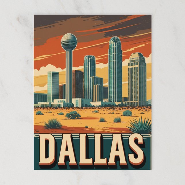 Carte Postale Skyline de Dallas (Créateur téléchargé)