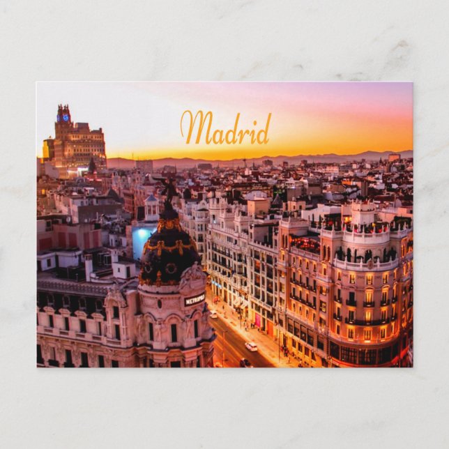 Carte Postale Skyline de Madrid Capitol City (Devant)