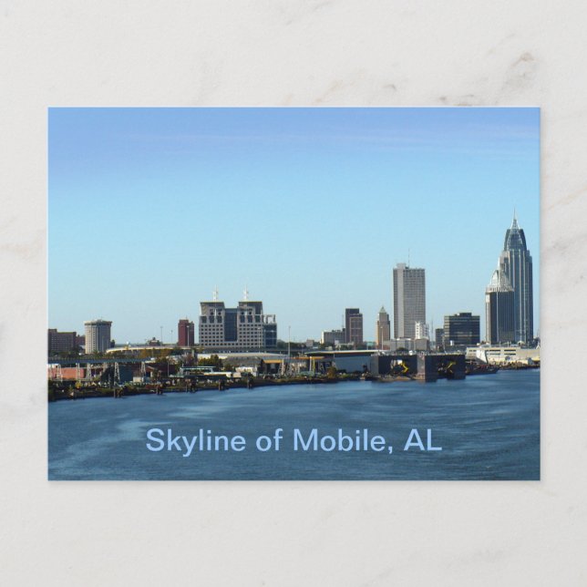 Carte Postale Skyline de Mobile, AL (Devant)