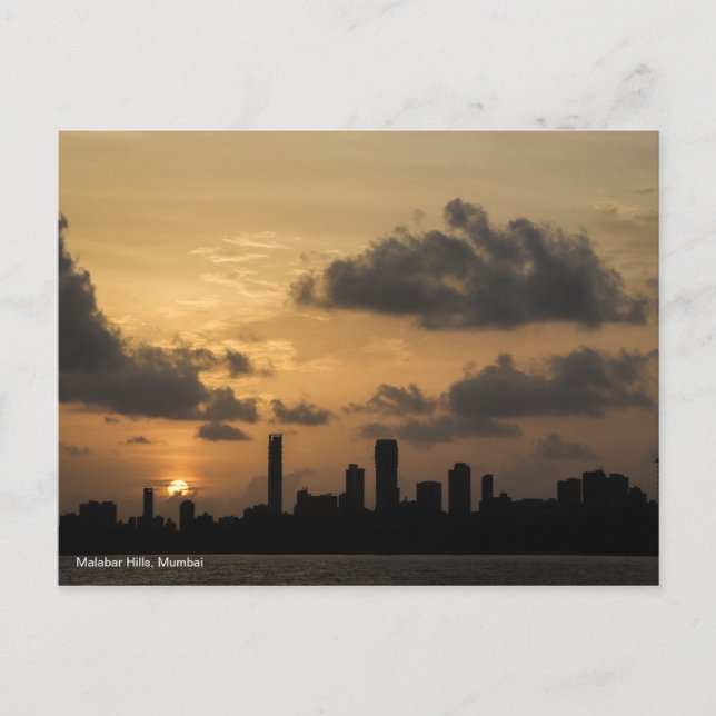 Carte Postale Skyline de Mumbai au coucher du soleil (Devant)