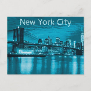 Carte Postale Skyline de New York en bleu