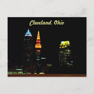 Carte Postale Skyline de nuit Cleveland