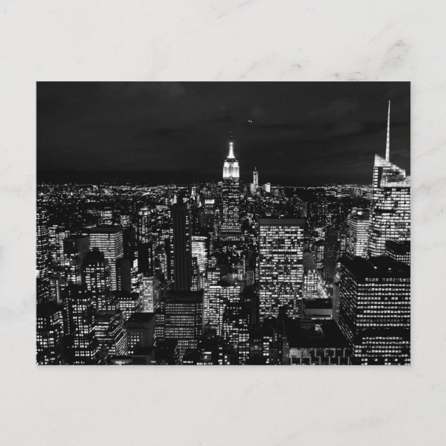 Carte Postale Skyline de nuit de New York (Devant)