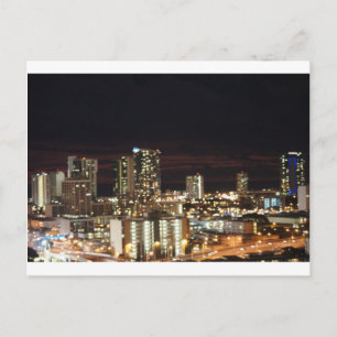Carte Postale Skyline de nuit Honolulu