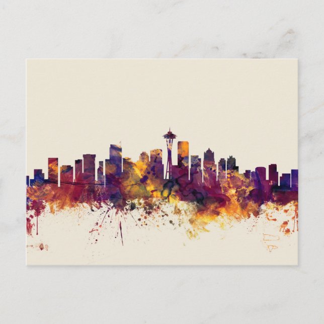 Carte Postale Skyline de Seattle (Devant)