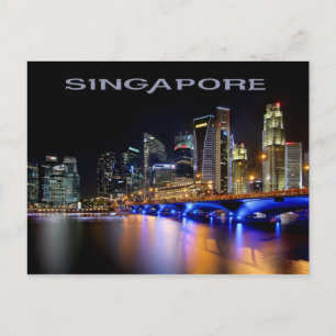 Carte Postale Skyline de Singapour et Pont de l'Esplanade