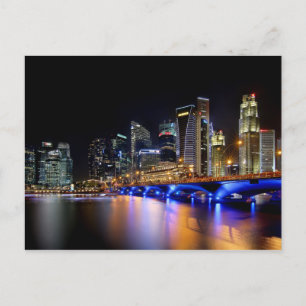 Carte Postale Skyline de Singapour et Pont de l'Esplanade