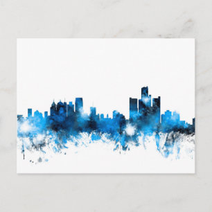 Carte Postale Skyline Detroit Michigan