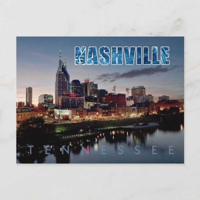 Carte Postale Skyline du centre-ville de Nashville, Tennessee la (Devant)