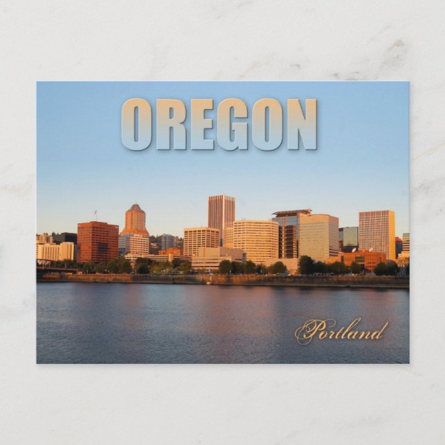 Carte Postale Skyline du centre-ville de Portland, Oregon au cou (Devant)