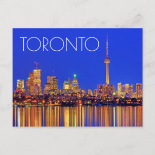Carte Postale Skyline du centre-ville de Toronto la nuit