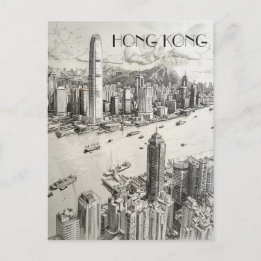 Carte Postale Skyline Hong Kong