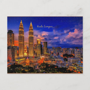 Carte Postale Skyline Kuala Lumpur la nuit
