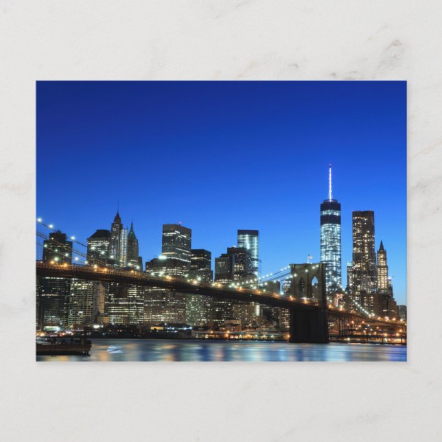 Carte Postale Skyline Manhattan aux Night Lights, New York (Devant)