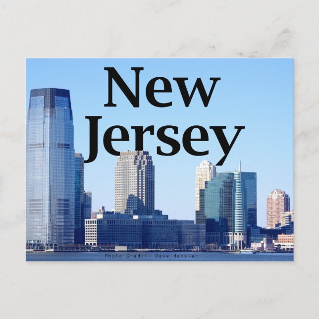 Carte Postale Skyline New Jersey avec New Jersey dans le ciel (Devant)