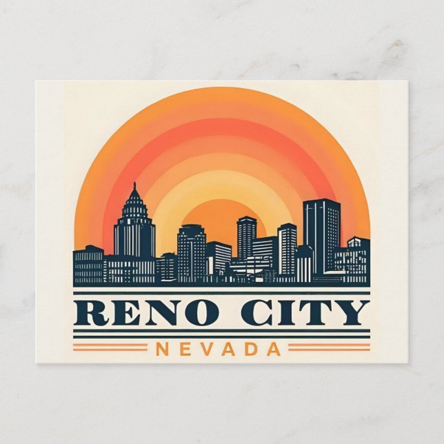 Carte Postale Skyline Reno City Nevada (Devant)