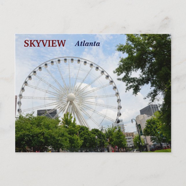 Carte Postale Skyview Ferris Wheel Atlanta, Géorgie (Devant)