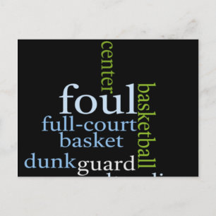 Carte Postale Slam Dunk of Words : Jeu de basket-ball des champi