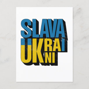 Carte Postale Slava Ukraini Graphisme, La Fierté Ukrainienne Des
