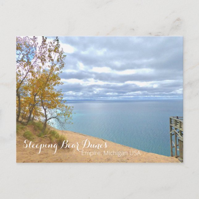 CARTE POSTALE SLEEPING BEAR DUNES/VIEW OF LAKE MICHIGAN (Devant)