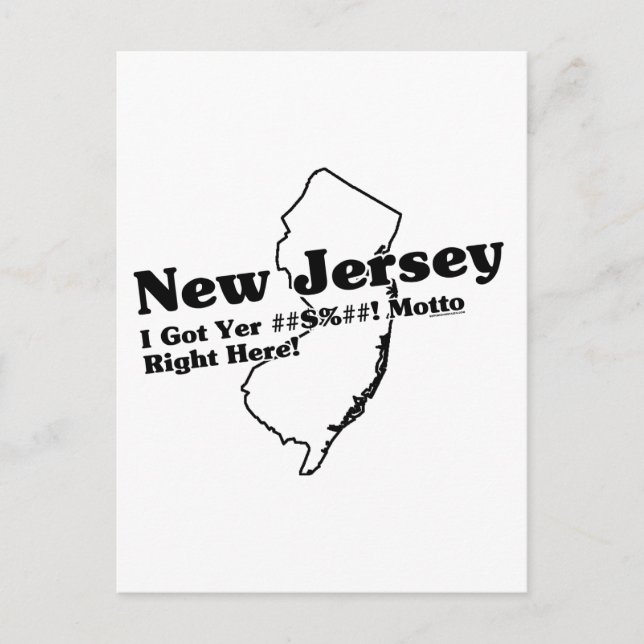 Carte Postale Slogan d'état de New Jersey (Devant)