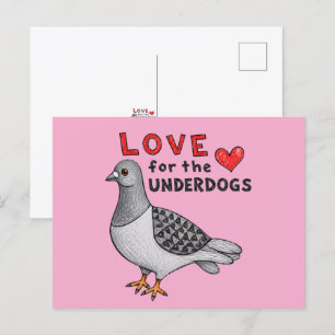 Carte postale slogan "Love For The Underdogs" pige