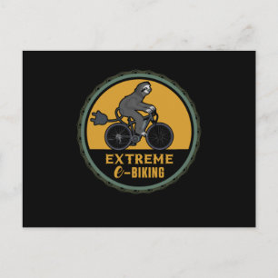 Carte Postale Sloth Biking vélo vélo vélo électrique cadeau vélo