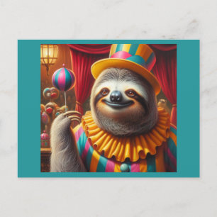Carte Postale Sloth Clown