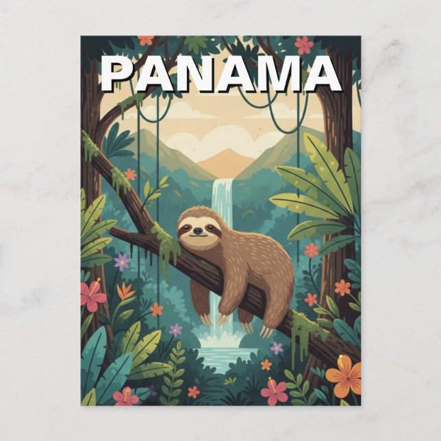 Carte Postale Sloth dans la forêt tropicale Panama (Devant)