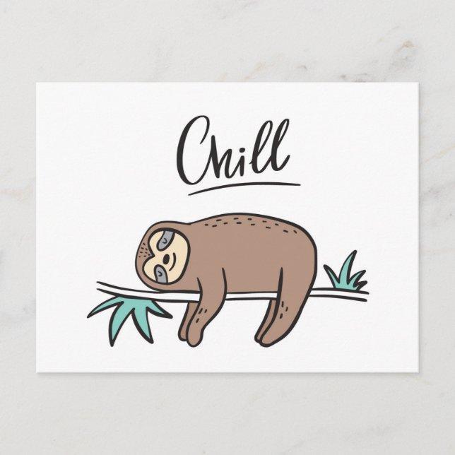 Carte Postale Sloth dit "Chill" (Devant)