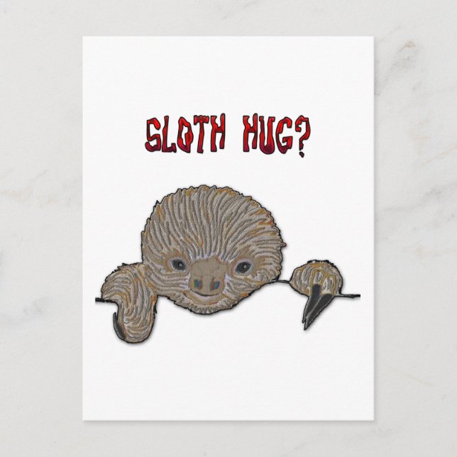 Carte Postale Sloth Hug Baby Sloth (Devant)