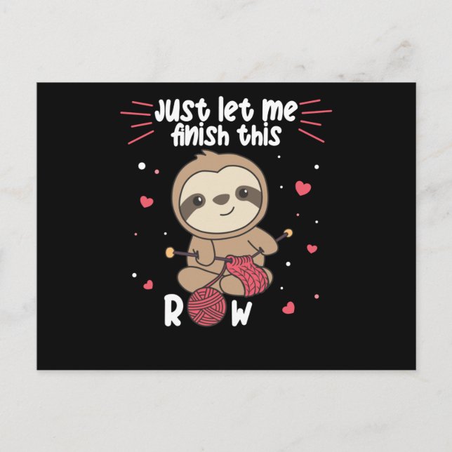 Carte Postale Sloth Knits Pour Chaque Knit Et Crochet Friend (Devant)