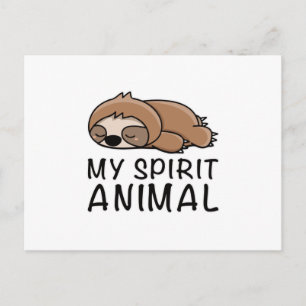 Carte Postale Sloth Lazy Slots Animal Fatigué Chill Dormir Cadea