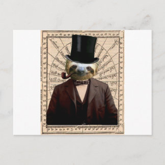 Carte Postale Sloth Man Victorian Steampunk Anthropomorphique