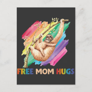 Carte Postale Sloth Mom Hugs Rainbow Cute Child and Mother