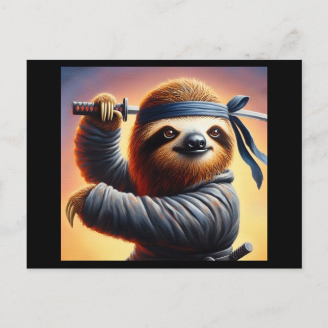 Carte Postale Sloth Ninja (Devant)