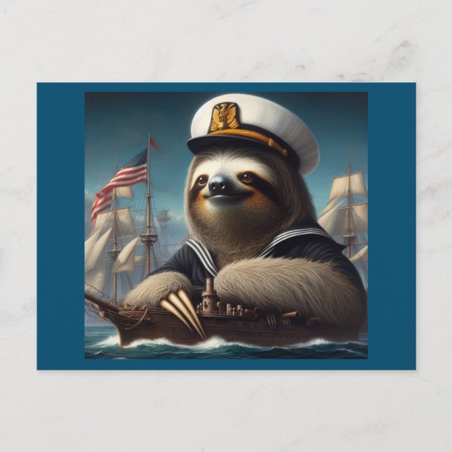 Carte Postale Sloth Sailor (Devant)